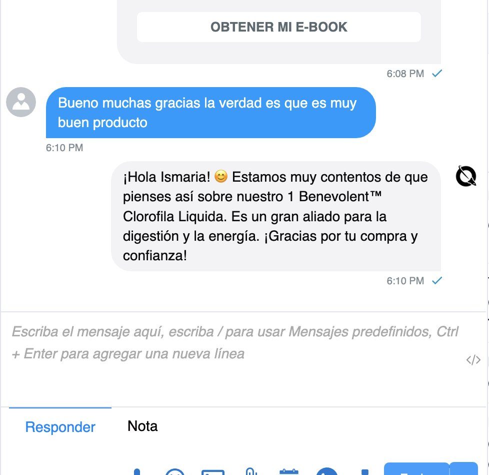 Mensaje de una clienta